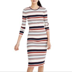 Madewell ribbed long sleeve midi dress